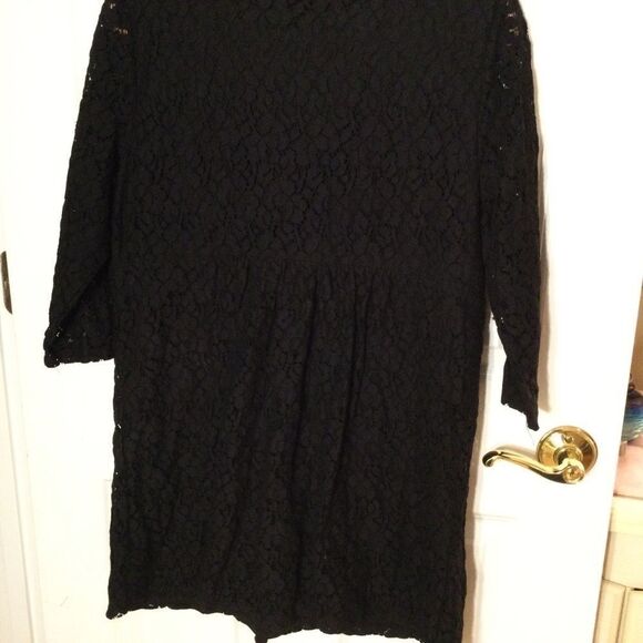 NWOT Style & Co. Line Black Lace Zippered Top Sz L - Picture 5 of 9